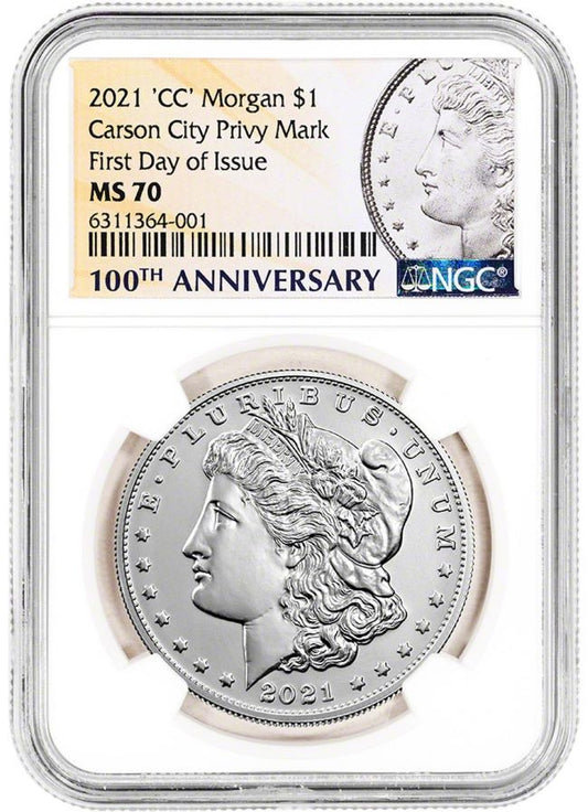 2021 Morgan Silver Dollar CC Privy MS70 NGC - First Day of Issue [Limited]