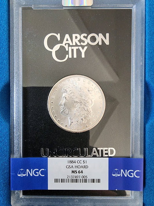 1884 CC - Morgan Silver Dollar - MS64 - GSA Hoard