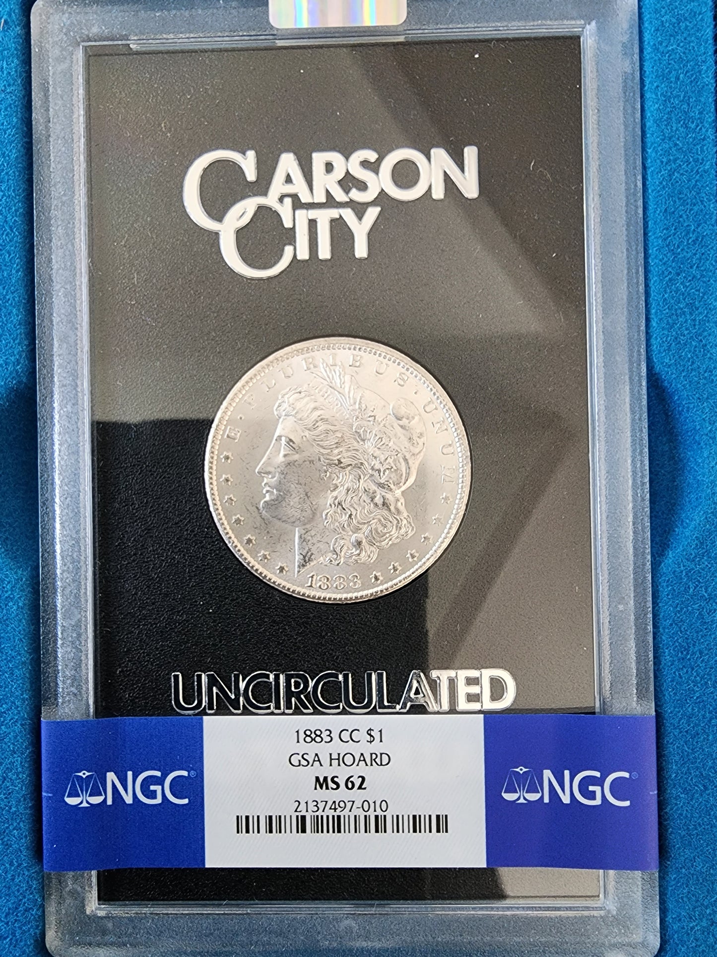 1883 CC - Morgan Silver Dollar - MS62 - GSA Hoard